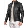 DECIMAL Men's Black Genuine Lambskin Leather Biker Jacket VINTAGE REAL