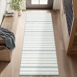 jinchan Moroccan Boho Runner Rug 2x5 - Machine Washable Non-Slip Low-Pile Soft Bohemian Runner Rug for Entryway Hallway Kitchen Bedroom Laundry Room (2‘x5',Grey)