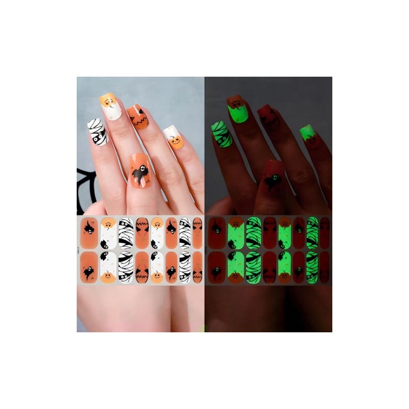 winthrop 6 láminas de pegatinas completas para uñas de Halloween,