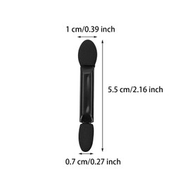 ONLYKXY Black Eyeshadow Makeup Brush Soft Dual Sides Multipurpose Lips Sponge Applicator Stick Tip Professional Mini Portable Travel Oval Cosmetic Tool with Container for Girls Women (2in, Count, 20)