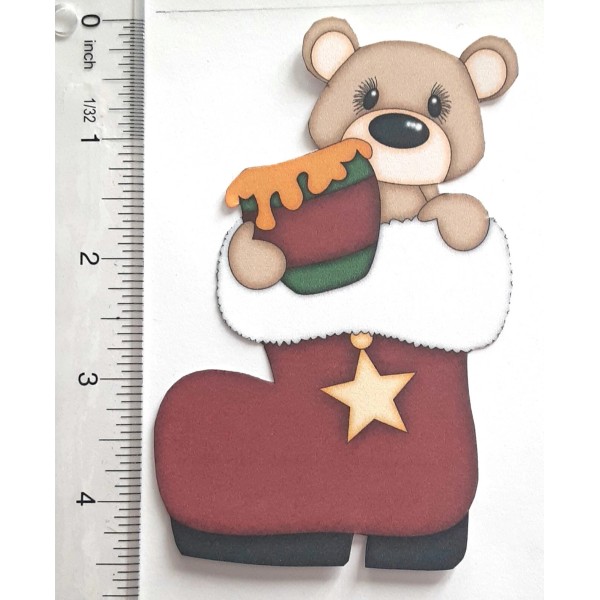 Piecings by D and D 3D Christmas Bear with Honey