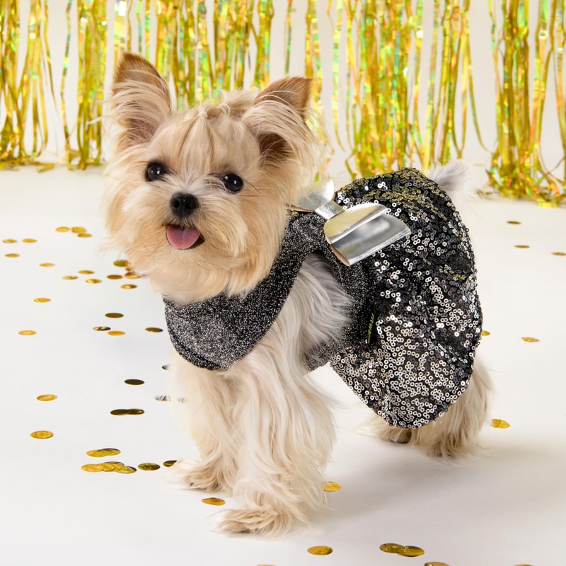 Fitwarm Fancy Dog Dress, Sparkly Sequin Dog Clothes for Small