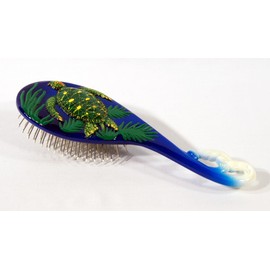 Hand Painted Green Sea Turtle Hair Brush