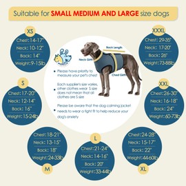 ROZKITCH Dog Anxiety Shirt Calming Jacket, Mesh Dog Anxiety Vest for Thunderstorm Fireworks Travel Vet Visit Separation Anxiety Relief Outdoor Indoor Elastic Breathable Calming Shirt Wrap Blue 3XL