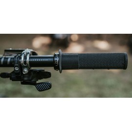 DMR Bikes Brendog DeathGrip Flangeless Lock-On Mountain Bike MTB Grips - Black (Thick), Soft/Thick (A20)