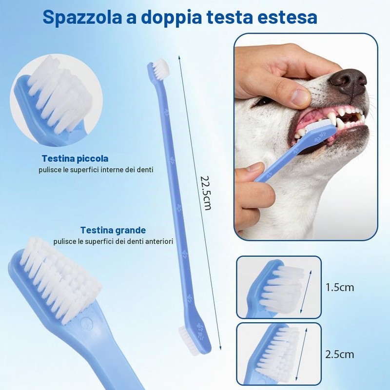 HOTUT Spazzolino per Cani,8 Pezzi Set Spazzolini da Denti per