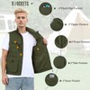 Freiesoldaten Men's Multi-Pockets Fishing Wasitcoat Lightweight Casual Vest Breathable Outdoor