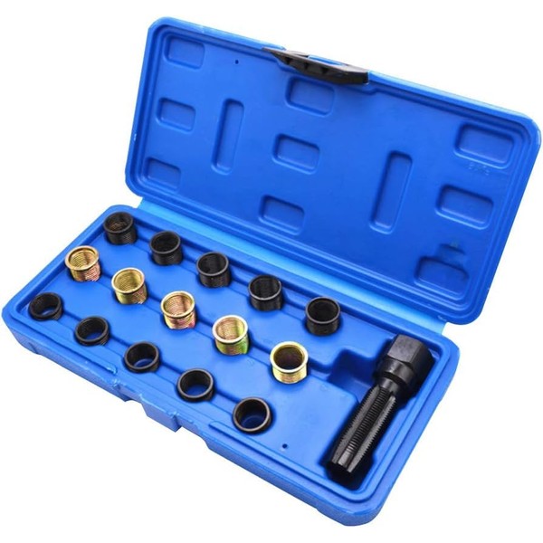 Spark Plug Repair Kit, 16Pcs Carbon Steel Spark Plug Tap