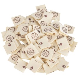 AIYONG Pack of 100 Handmade Fabric Labels, Handmade Labels for Sewing, Fabric Labels, Textile Labels for Clothing, Handmade Labels Tags for Sewing for DIY Clothing, Sewing Work (Beige)