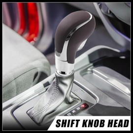 Hihaha Automatic Shift Knob Head for Opel Faux Leather Brown Silver Tone Durable Material