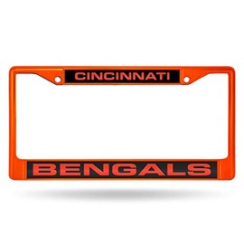Rico Cincinnati Football Bengals Orange Painted Metal Laser Cut License Plate Frame