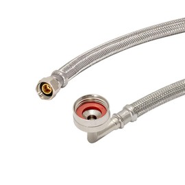 Eastman 41013 Braided Stainless Steel Dishwasher Connector with Elbow, 8 Feet, Silver