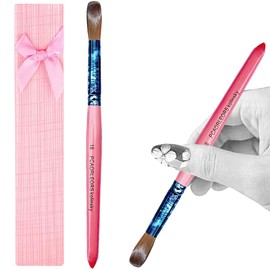 PCAORLEORS Acrylic Nail Brush, Pure Kolinsky Sable Hair Brush with Pink Wooden Handle and Copper Tube, Round Gel Brush for Acrylic Strength and Nail Extension (#16)