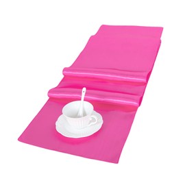 DUOBAO - Camino de mesa rosa de 12 x 108 pulgadas, paquete de 12 caminos de mesa de satén, color rosa intenso, para banquetes de boda, día festivo, fiesta de cumpleaños, graduaciones