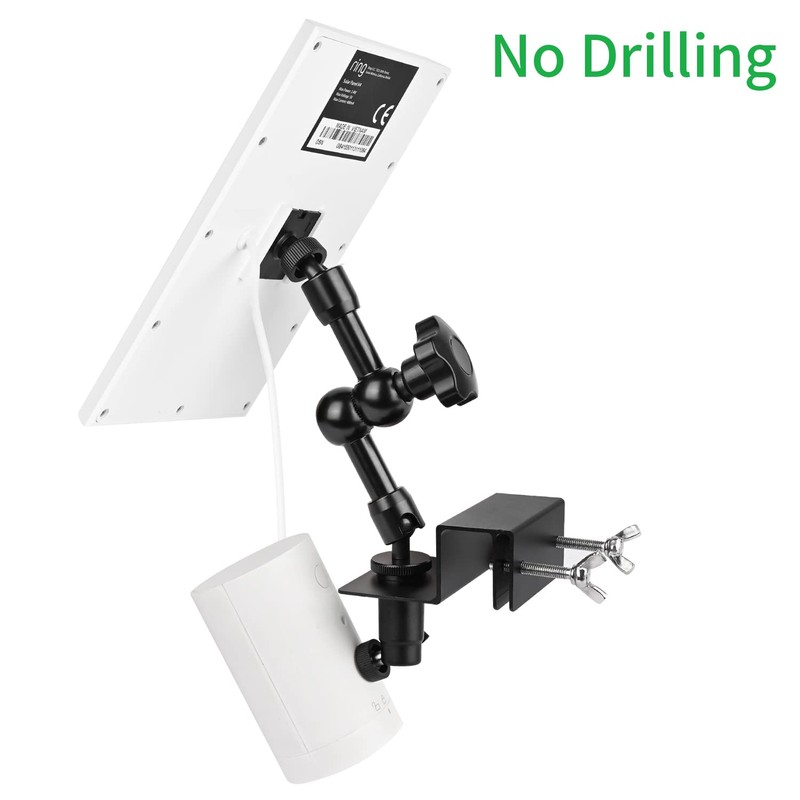 2-in-1 Gutter Mount for Solar Panel, Stick Up Cam Battery,