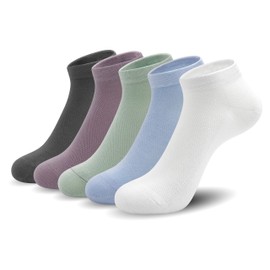 Women Ankle Thin Sock Mesh Bamboo Beathable Ventilating Socks for Summer Anti Odor Low Cut Cool Sock 5 Pairs,4-8/9-11 (Assorted4, Small)