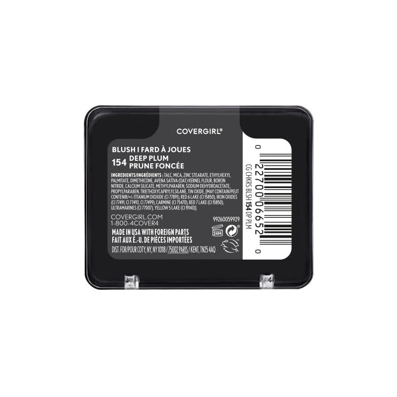 COVERGIRL Cheekers Blendable Powder Blush Deep Plum, .12 oz (packaging