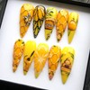Ausora Nail Press On Nails Honey Bee Yellow Stiletto Summer