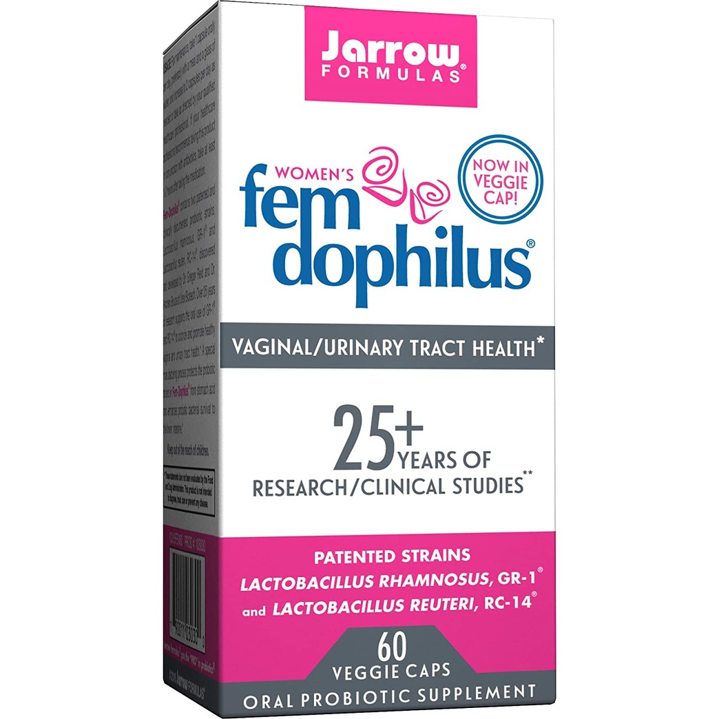 Fem-Dophilus, 5 Billion Organisms Per Cap, Supports Vaginal and Urinary Tract Health, 60 Count (Cool Ship, Pack of 3)