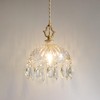Mini Vintage Crystal Pendant Light - Brass Gold Clear Glass,