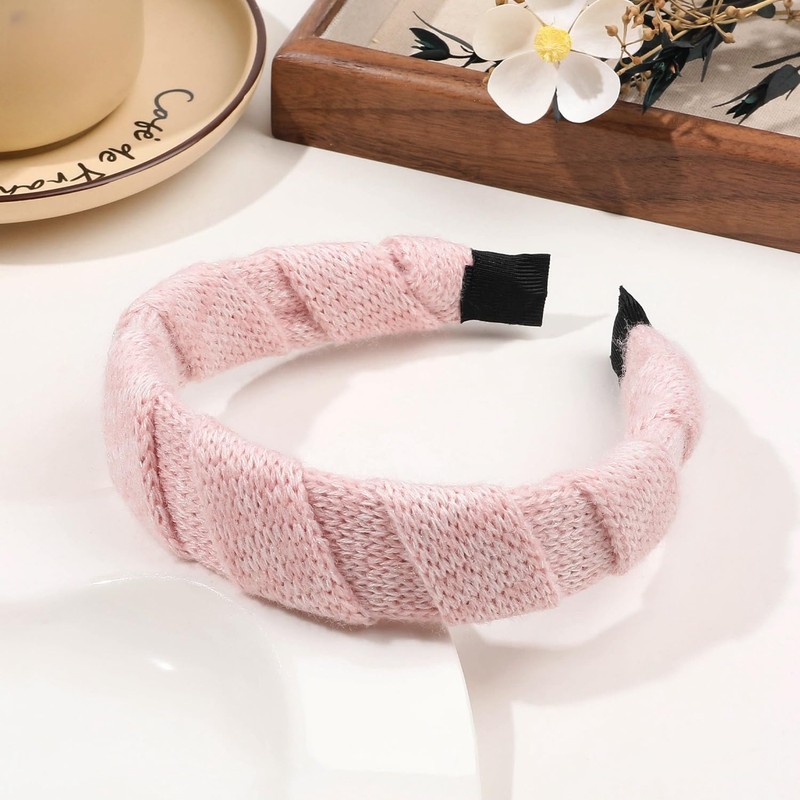 FWCXKK 4-Pack Wide Knitted Headband for Women,Yarn Headbands Knitted Crochet