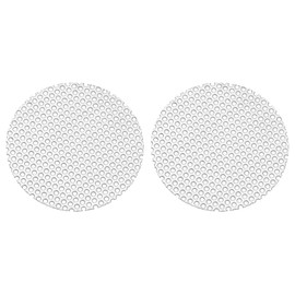 PATIKIL 2.4" Diameter 304 Stainless Steel Perforated Sheet, 2 Pcs 0.06" Hole 19GA Expanded Metal Mesh Round Slices Plate Screen Decorative Meshes for Ventilation Grill Smoking, Silver Tone