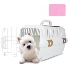 Hard-Sided Plastic Dog and Cat Kennel,Two-Door Pet Carrier, Plastic Wire Door, Top or Front Loading,Pets up to 22LBS,Fully Breathable, Perfect for Traveling/Hiking/Camping/Veterinary Visits