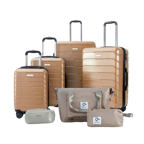 TRACK TRAVEL 4 Piece Luggage Set ABS+PC Expandable Hardshell TSA