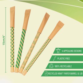 leaf boat Eco Friendly Paper Pens/Pack of 10 or 24 with Metal Ink Chamber/Low Waste gift/Biro Pens/Black/Recyclable/Eco Friendly Products/Stationery/Paper Packaging/Zero Waste/Plastic Free