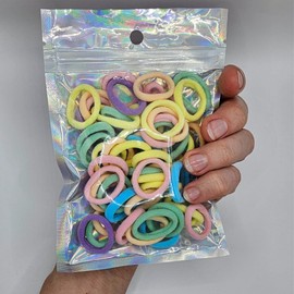 Generic 100pcs Cotton Baby Hair Ponytail Holders Kids Toddler Hair Ties No Damage to Hair Seamless Soft Ponytail Holders (Spring color)