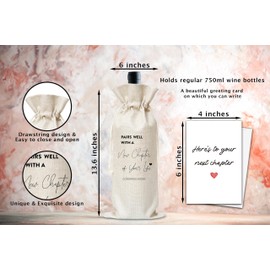 New Beginnings Wine Gifts Bag, Going Away Gifts For Women Reusable Wine Bag With Card, Retirement Wine Bag, Champagne Gifts Bag, Farewell Gifts Retirement Gifts For Leaving Job Coworker Sister-36