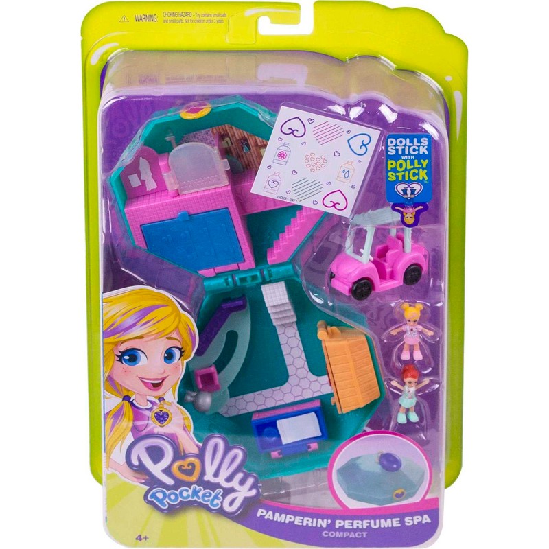  Polly Pocket Playset, Travel Toy with 2 Micro Dolls