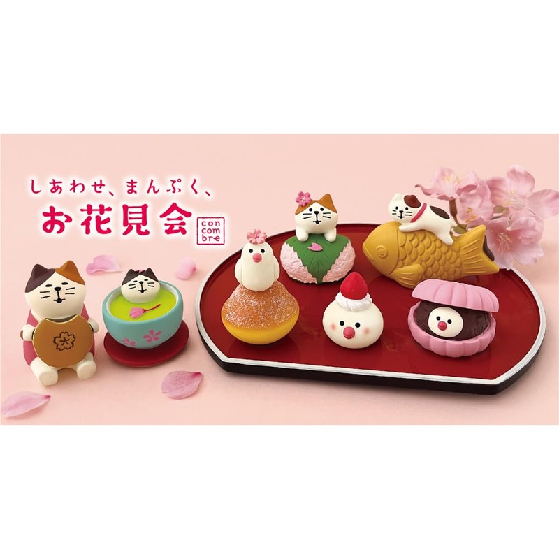 Deco Corporation concombre ZSA-38716R Chibi Cat Cherry Blossom Green Tea