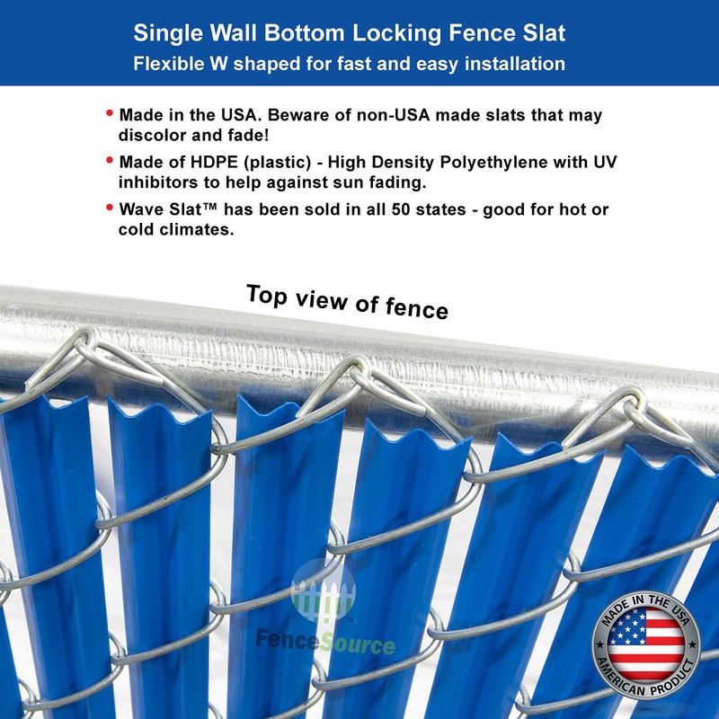 FenceSource Wave Slat (9 Colors) Single Wall Bottom Locking Privacy