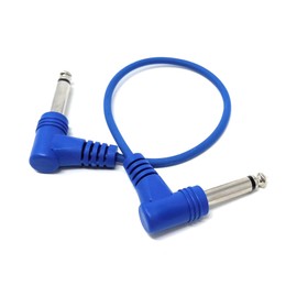 30cm 6.35mm 1/4" TS Mono Jack to Jack Plug Lead for Guitar, Amplifiers, Music Instruments, Speakers, Microphone Cable Dual Right Angle, Blue 1ft