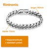 flintronic Men's Stainless Steel Bracelet, Curb Chain for Men/Boys, Heavy