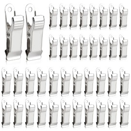 Pack of 40 Metal Clamps, 1.3 cm Wide Spring Clips, Small, Metal Non-Slip Mini Alligator Clips, Silver Shower Curtain Hooks Clips for Crafts, Photo, Curtain, Clothes