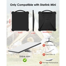 Upgrade Starlink Mini Case Cover, Soft Silicone Case Fit for Starlink Mini Satellite Dish, Portable Starlink Mini Protective Case Suitable for Outdoor Camping Hiking, Anti-Bump, Anti-Corrosion, Black