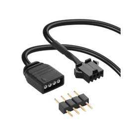 CERRXIAN 4Pack 12V 4 Pin RGB Extension Cable, 12V 4 Pin to SM 4Pin Female Connector Adapter Cable, 12V 4-Pin Addressable RGB Extension Cable for PC RGB Fans, LED Series - 11.8inches
