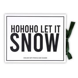 Santa Barbara Design Studio Holiday Gift Set Cardboard Book Gift Box, 4-Pieces, Latte Stencils- Let it Snow