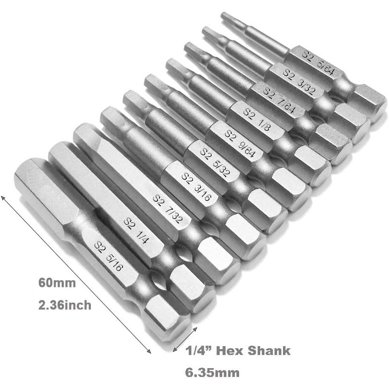 Bestgle 20 Pcs Magnetic Hex Head Allen Wrench Drill Bit