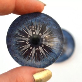 Megan's Beaded Designs Pair of 40mm Compass Rose Nautical Vintage Water Glass Eyes for Jewelry Pendants