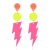 Multicolor Retro 80's 90's Neon Earrings, Exaggerated Lightning Bolt Dangle