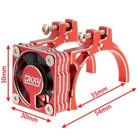 DKKY RC Motor Cooling Fan Heatsink 40-43mm Adjustable for Arrma Axial Traxxas 1/8 1/10 RC Crawler Car 4274 4068 4268 with 42mm Motor (Red)