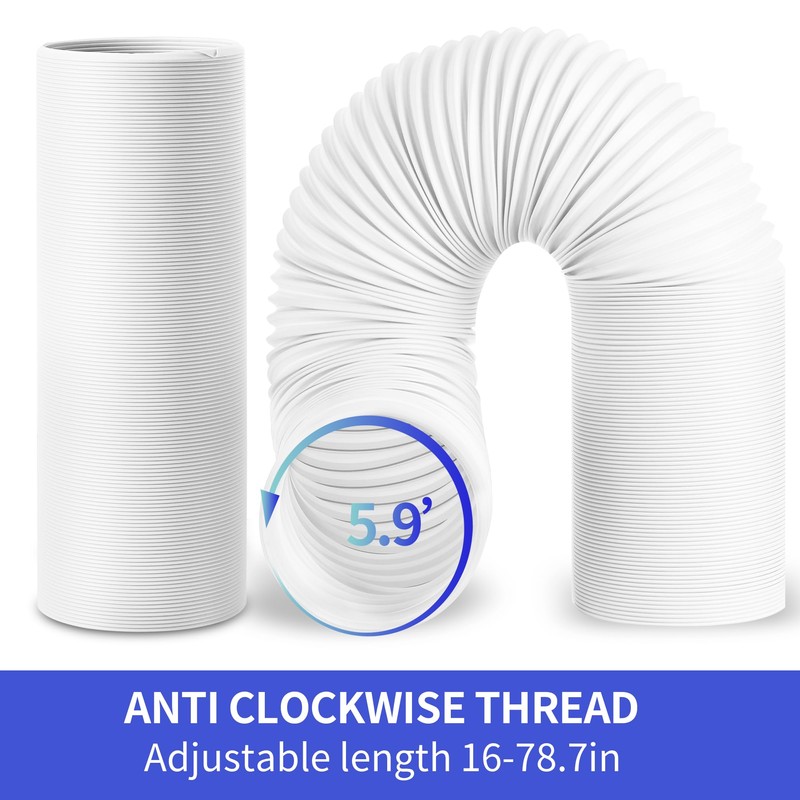 Portable Air Conditioner Exhaust Hose - 5.9 Inch Diameter, 78