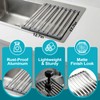 Aluminum Dish Drying Rack, 17.7" x 13.4", Foldable, Rust-Proof, Non-Slip