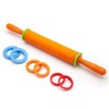 Adjustable Silicone Rolling Pin with 4 Spacers for Dough Pizza