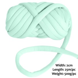 Arm Knitting Wool 500 g for Hand Knitting Chunky XXL Wool Yarn Tube Yarn Crochet Wool Tube Yarn for Crochet for Deck Chunky Knit Soft Wool Yarn Pet Bed Sofa Roving Yarn (Light Green)