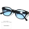 [FashionBerry] ブラック×ライトブルー 伊達メガネ 伊達眼鏡 だてめがね だて眼鏡 色付き 度なしメガネ ファッションメガネ おしゃれ眼鏡