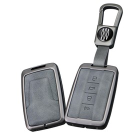 ontto 4 buttons Car Key Case Cover Fit for Great Wall GWM WEY TANK 300 500 Tank300 Tank500 Alloy Leather Smart Key Holder shell keyring Accessories-Square keychain